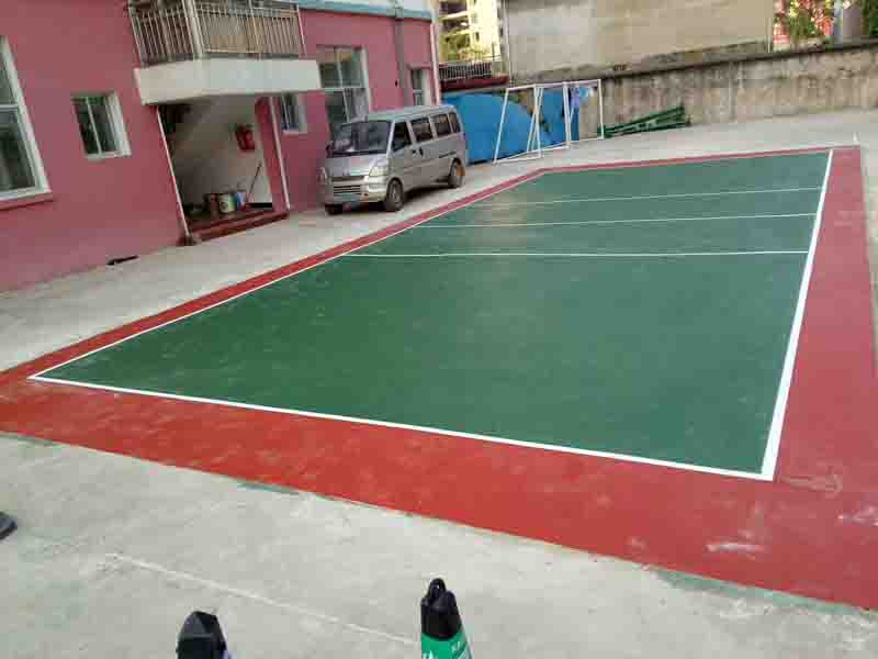 硅pu塑膠球場施工案例